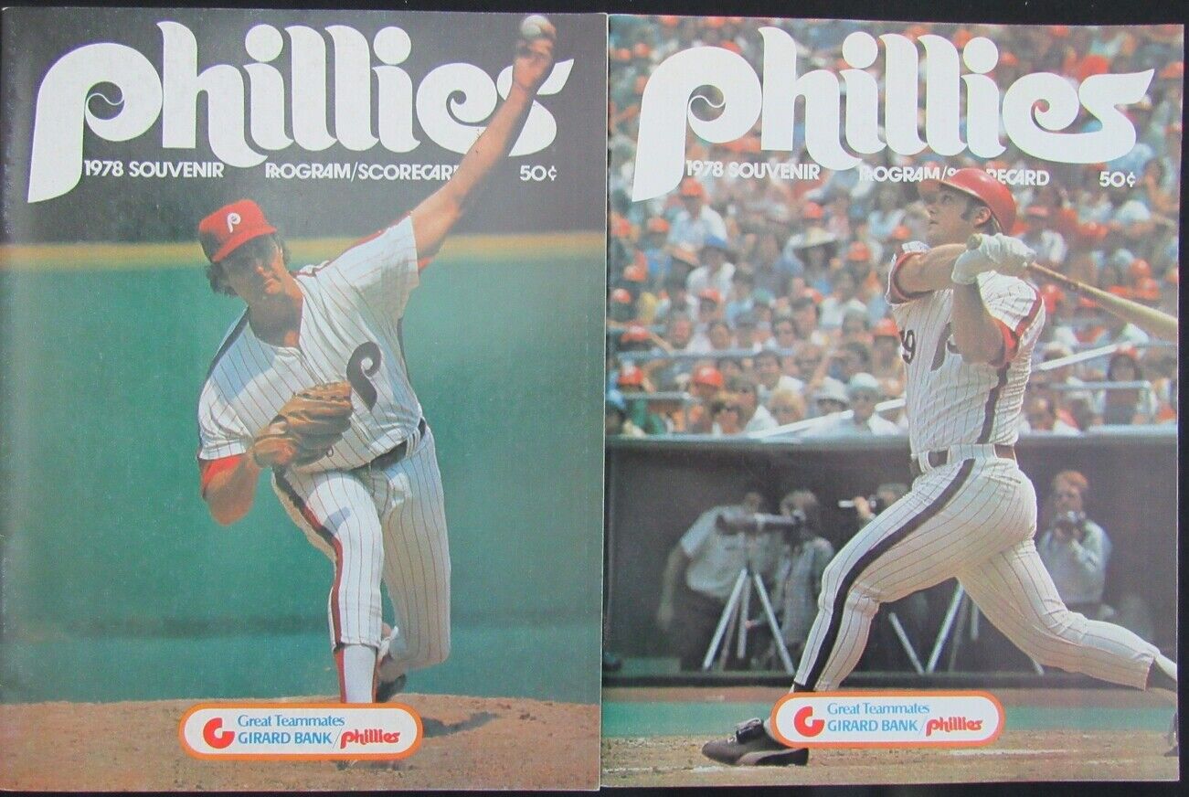 Lot of 2 1978 Phillies Program/Scorecard Carlton vs. Cubs/Cards Unscored 157817