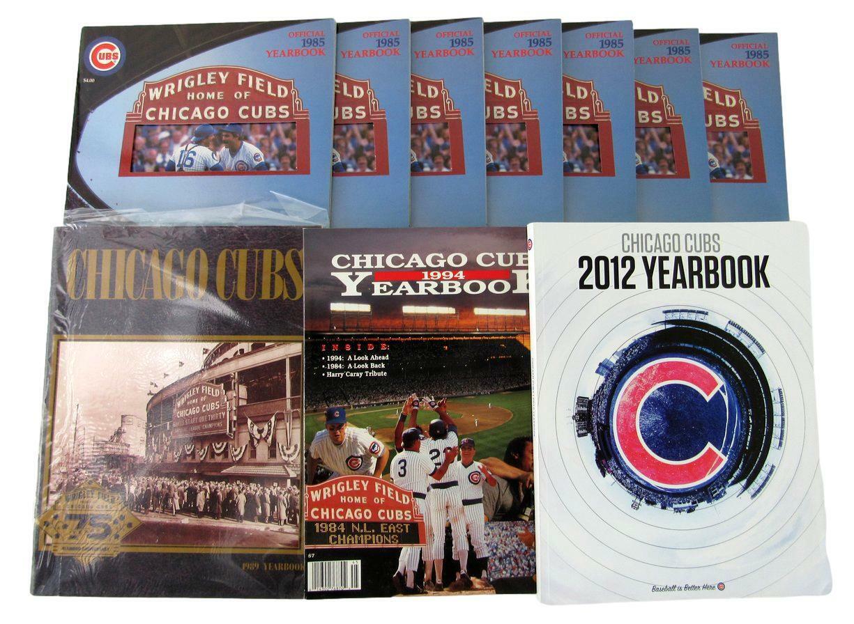 Lot of 10 Chicago Cubs Official Yearbooks (1985(7), 1989, 1994, 2012) 160889