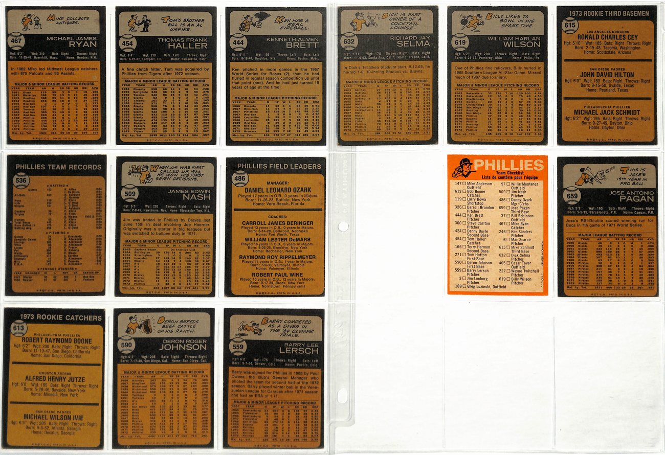 1973 TOPPS Baseball Philadelphia Phillies Team Set 1-31 Cards Schmidt RC 189421