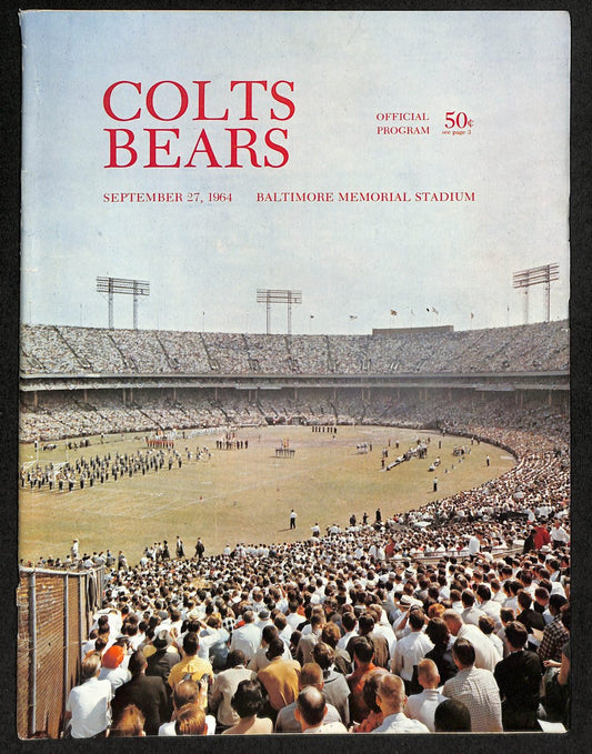 September 27, 1964 Football Program Baltimore Colts vs. Chicago Bears 189400