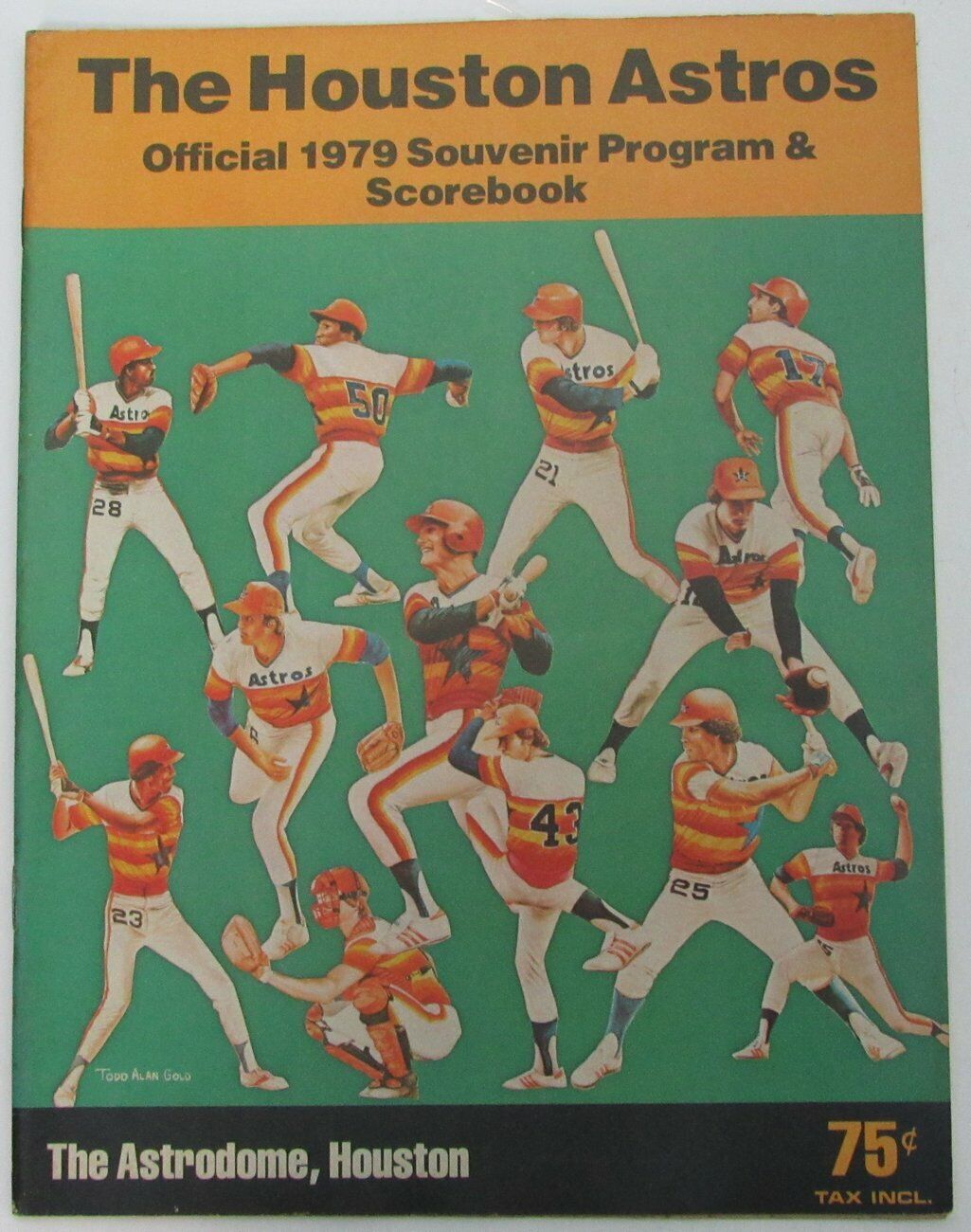 1979 Houston Astros vs. Reds Official Program and Scorecard 12 Players 153282