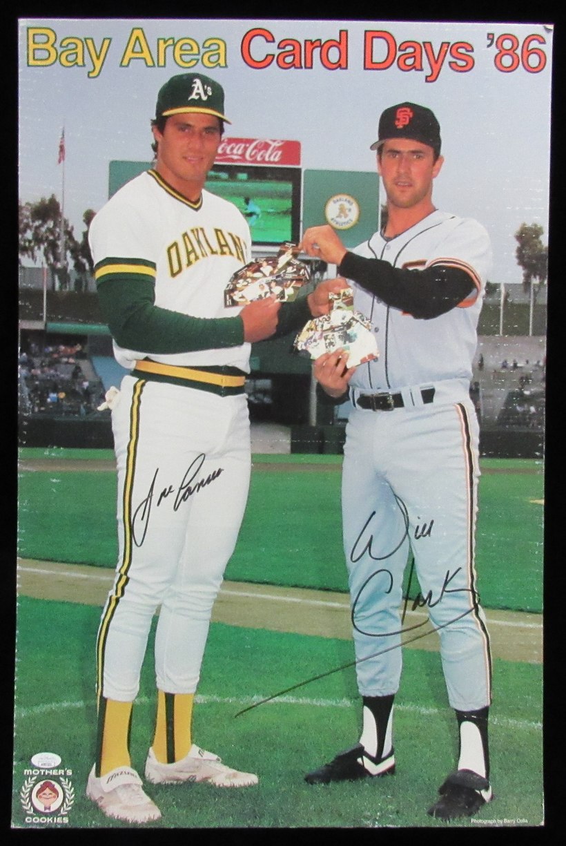 Jose Canseco/Will Clark Dual-Signed 18x27 Mothers Cookies Poster JSA 182881