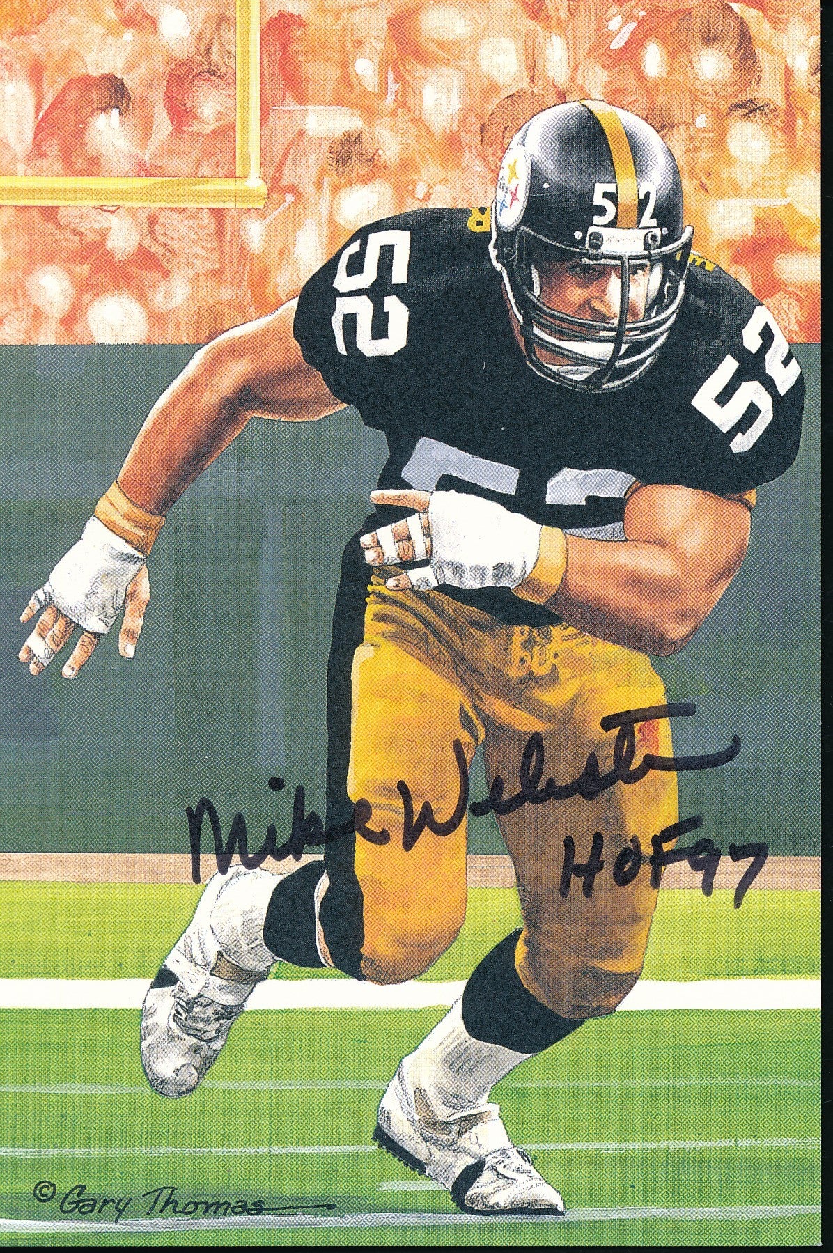 Mike Webster HOF Signed/Inscribed GLAC Goal Line Art Card Steelers JSA 192425