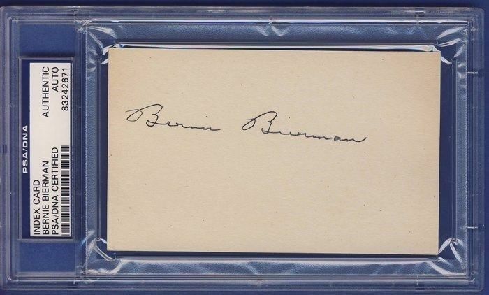 Bernie Bierman Minnesota Gophers Autographed/Signed 3x5 Index Card PSA/DNA