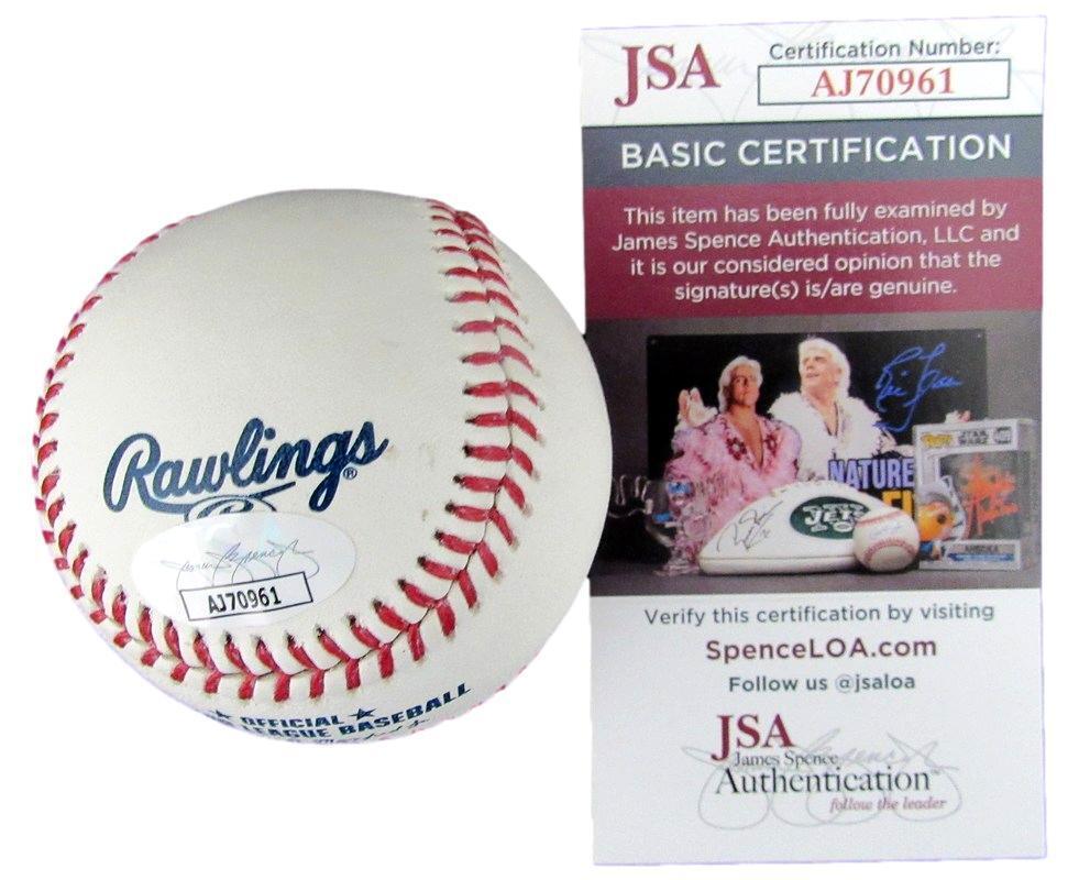 Denny McLain Autographed 6 Inscriptions OML Baseball Tigers JSA 180859