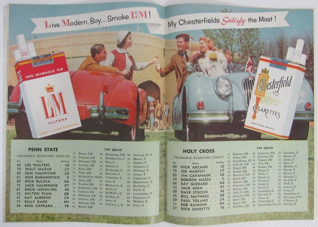 1956 Holy Cross vs. Penn State Nittany Lions Football Program 137656