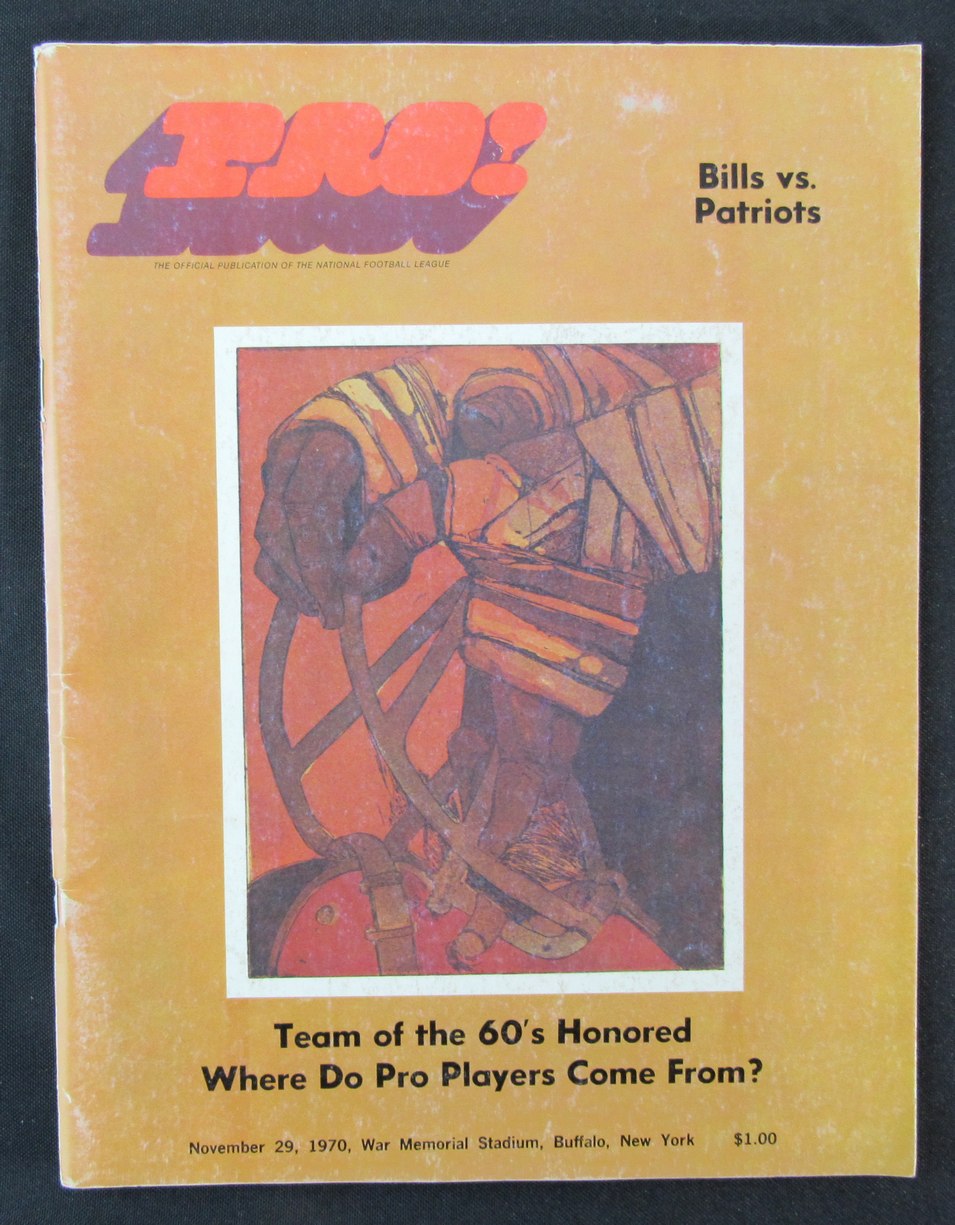 1970 Buffalo Bills vs. Boston Patriots Program 11/29/70 172388
