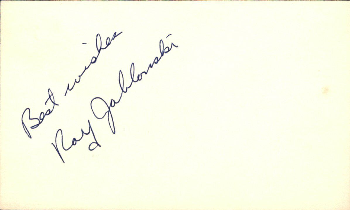 Ray Jablonski St. Louis Cardinals d.1985 Signed/Auto 3x5 Index Card 162549