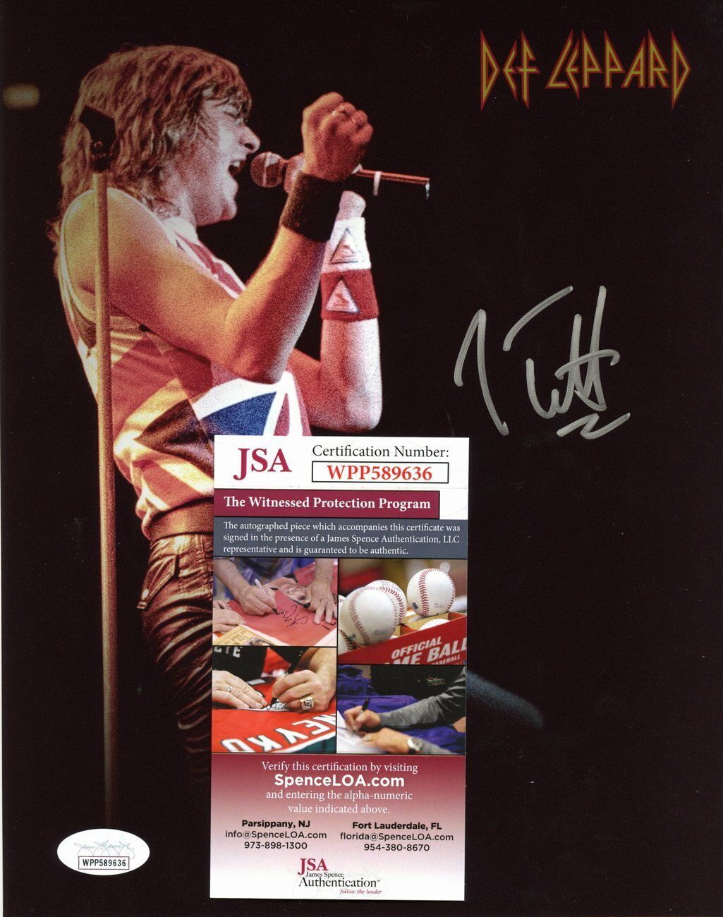 Joe Elliott Autographed 8x10 Photo Def Leppard JSA