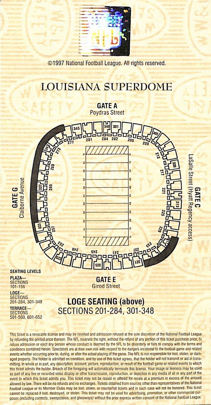 January 20, 1997 Super Bowl XXXL Ticket Stub Packers vs. Patriots 179656