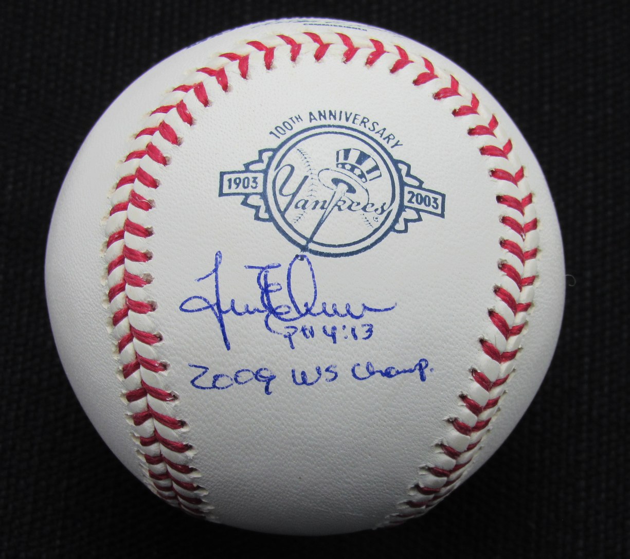 Jose Veras Signed/Auto Yankees 100th OML Baseball MAB Inscr 187112