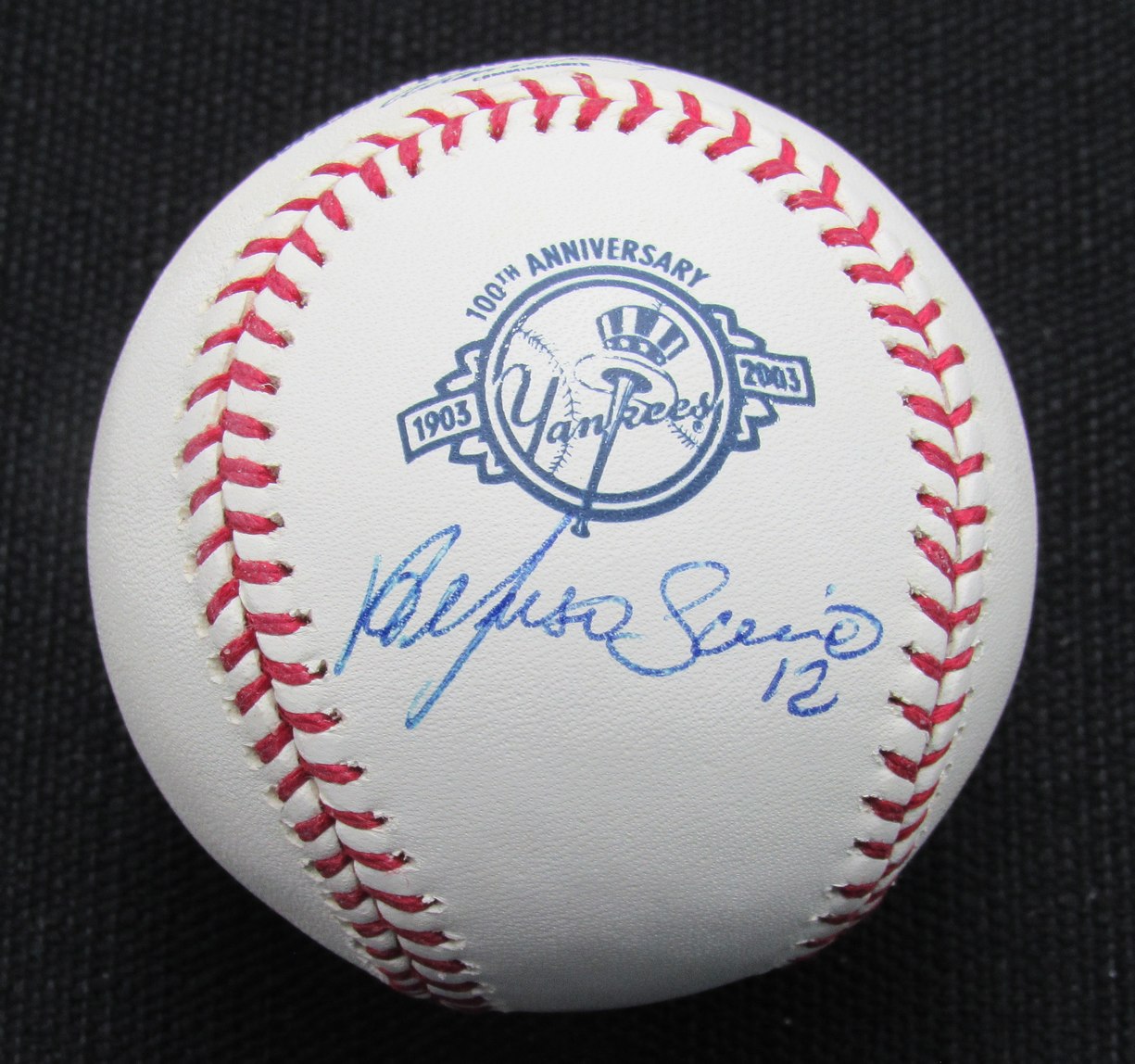 Alfonso Soriano Signed/Auto Yankees 100th OML Baseball JSA 186932