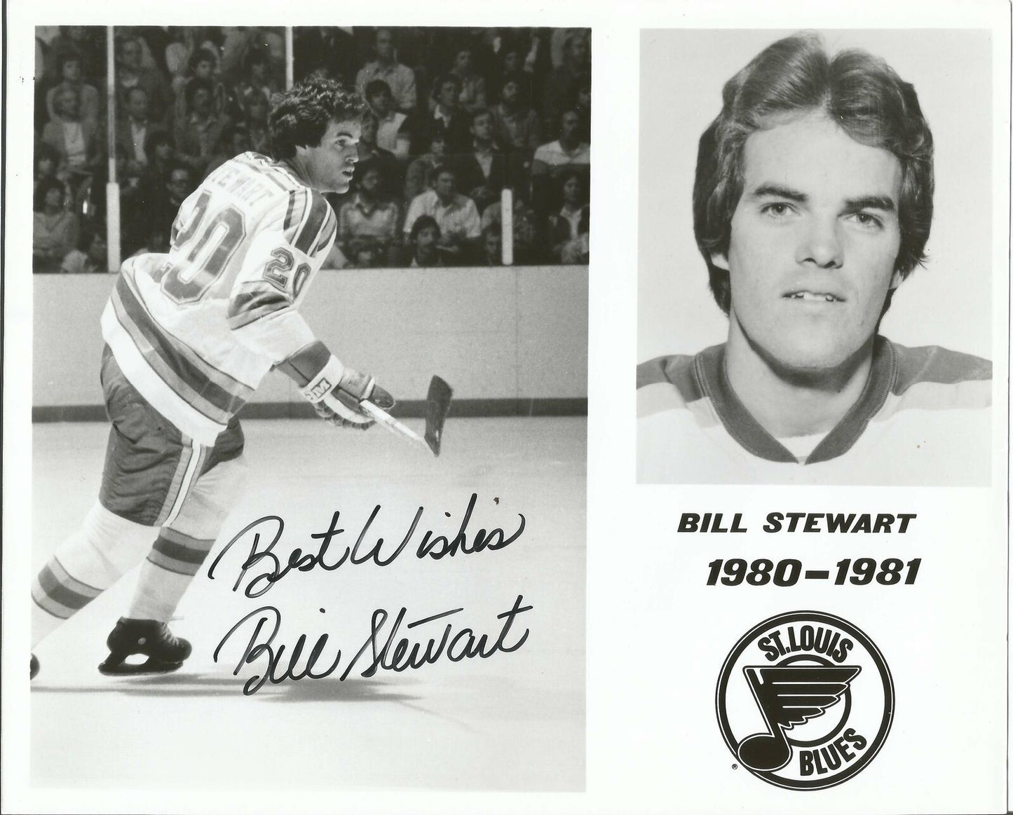 Bill Stewart St. Louis Blues Signed/Autographed 8x10 B/W Photo Collage 150320