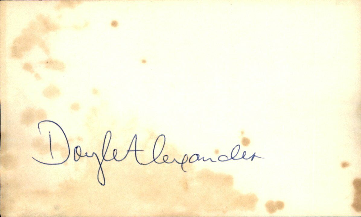 Doyle Alexander Orioles/Braves/Giants Signed/Autographed 3x5 Index Card 162637