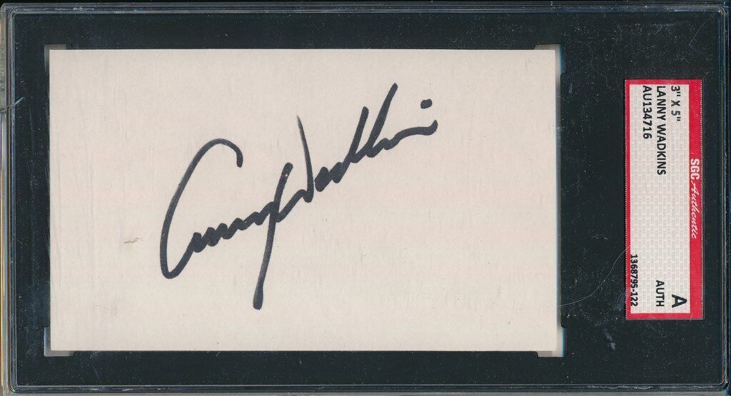 Lanny Wadkins World Golf HOF Signed 3x5 Index Card SGC 143689