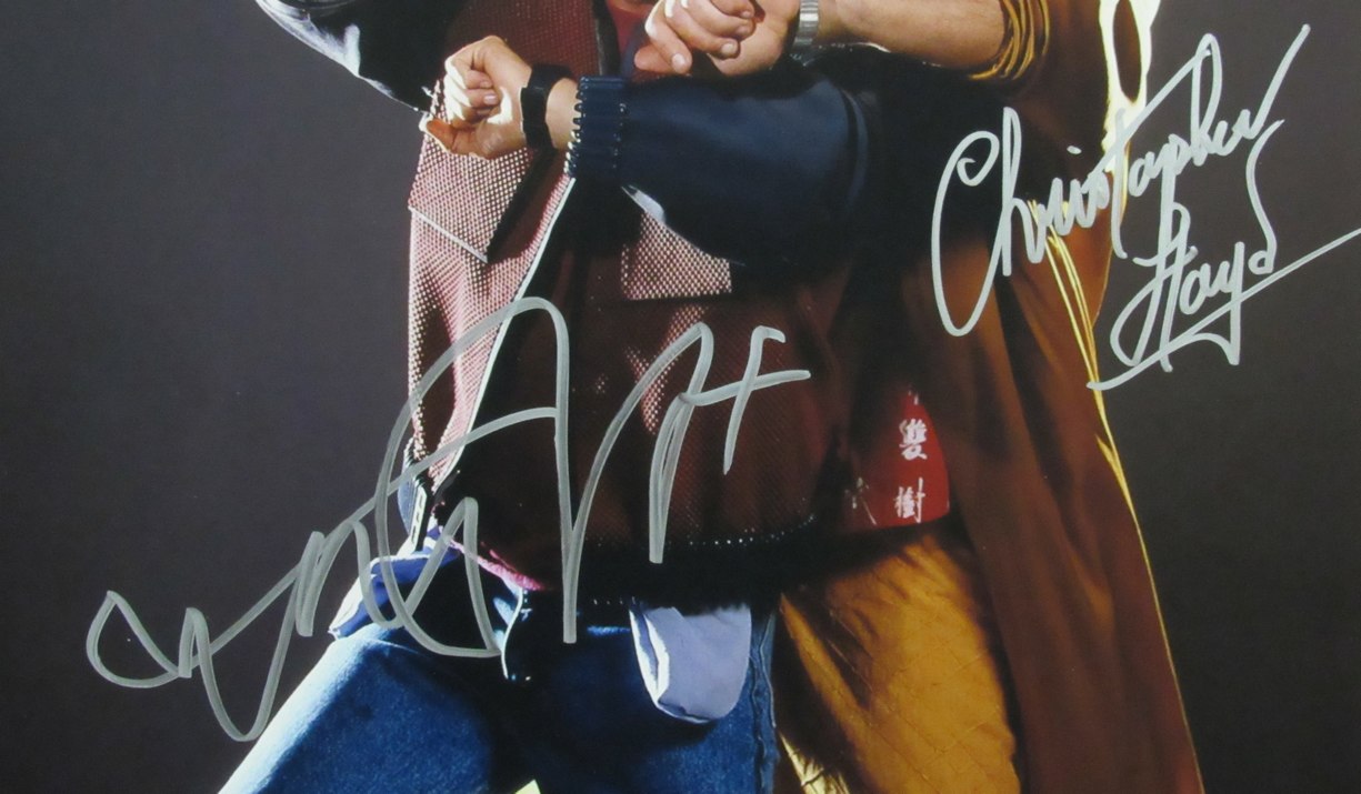 Michael J Fox/Christopher Lloyd Auto/Sign 16x20 Photo Back to Future JSA 174016
