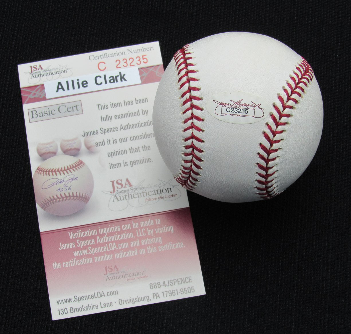 Allie Clark Signed/Auto Yankees 100th OML Baseball JSA Inscr 186939