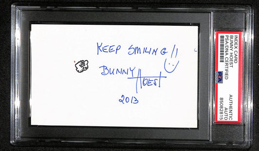 Bunny Hoest Autographed/Inscribed 3x5 Index Card Cartoonist PSA/DNA 184298