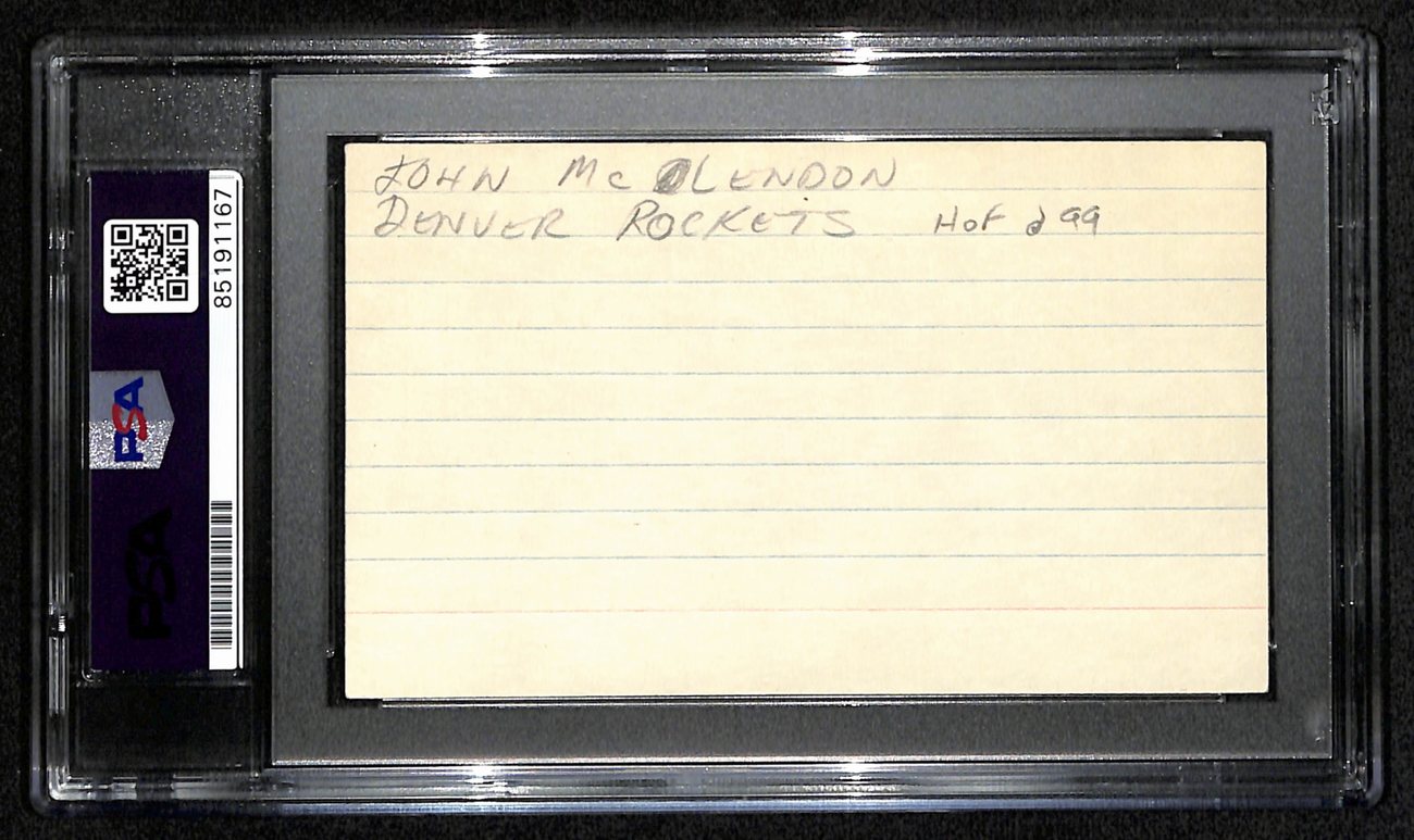 John McLendon HOF Signed/Inscribed 3x5 Index Card Denver Rockets PSA/DNA 188597