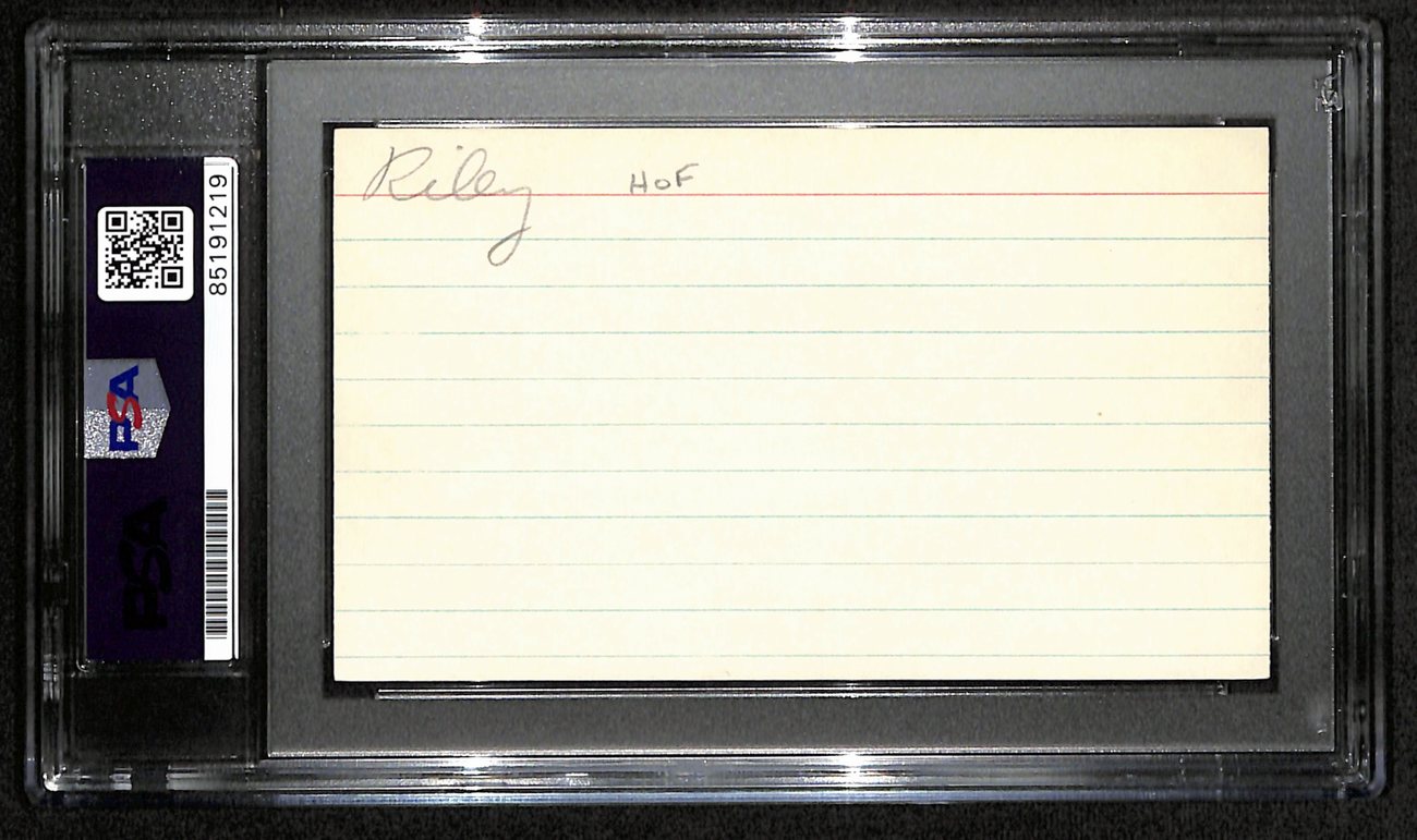 Pat Riley HOF Signed/Auto 3x5 Index Card Los Angeles Lakers PSA/DNA 188589