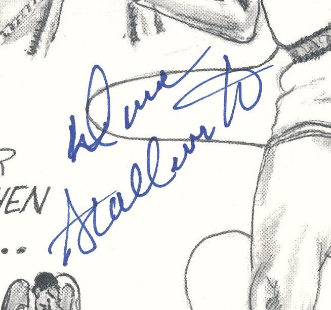 Dave "The Rave" Stallworth Autographed Sketch Drawing New York Knicks