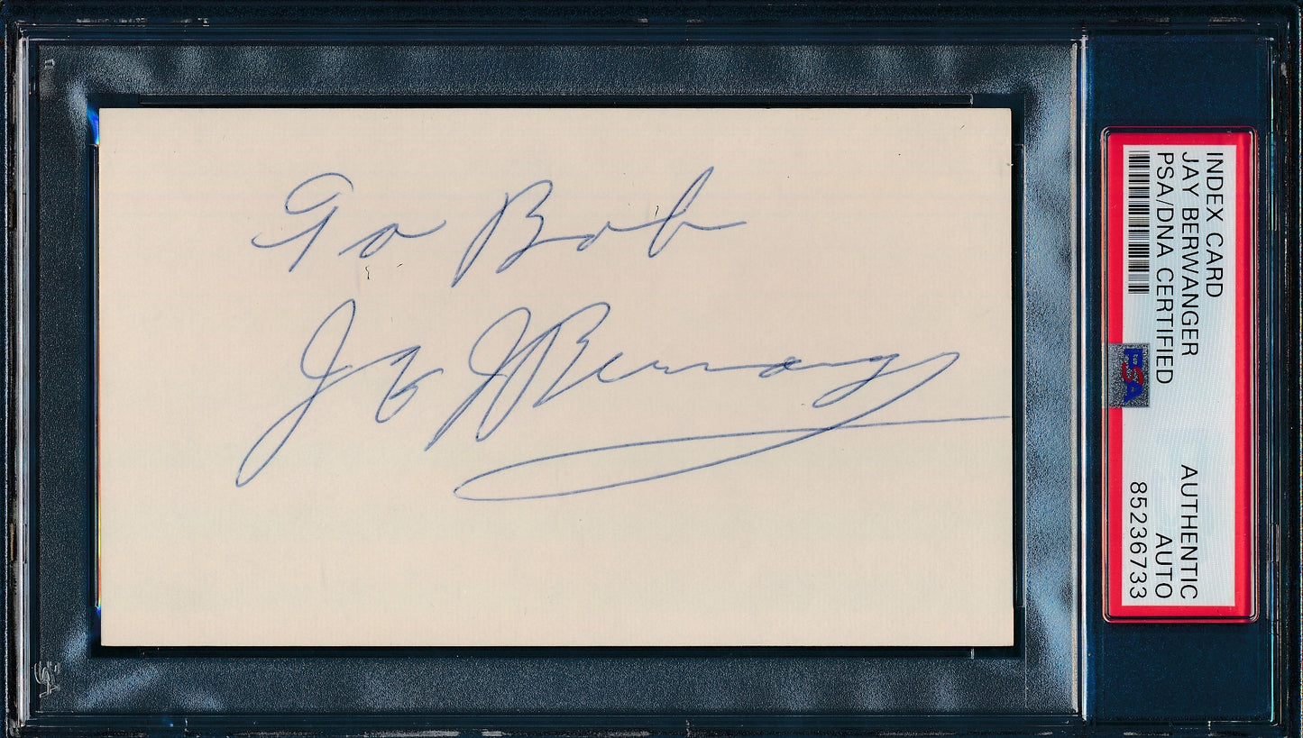Jay Berwanger Signed 3x5 Index Card Chicago 1935 Heisman PSA/DNA 188307