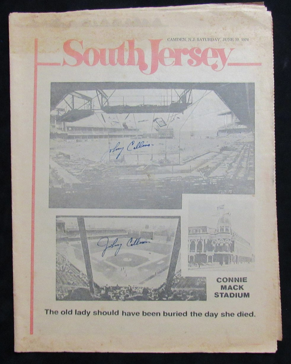 Johnny Callison Phillies Signed 1974  South Jersey Newspaper Connie Mack 189429