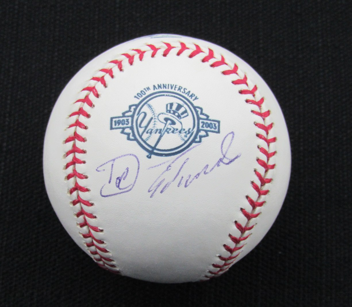 Doc Edwards Signed/Auto Yankees 100th OML Baseball JSA 186654