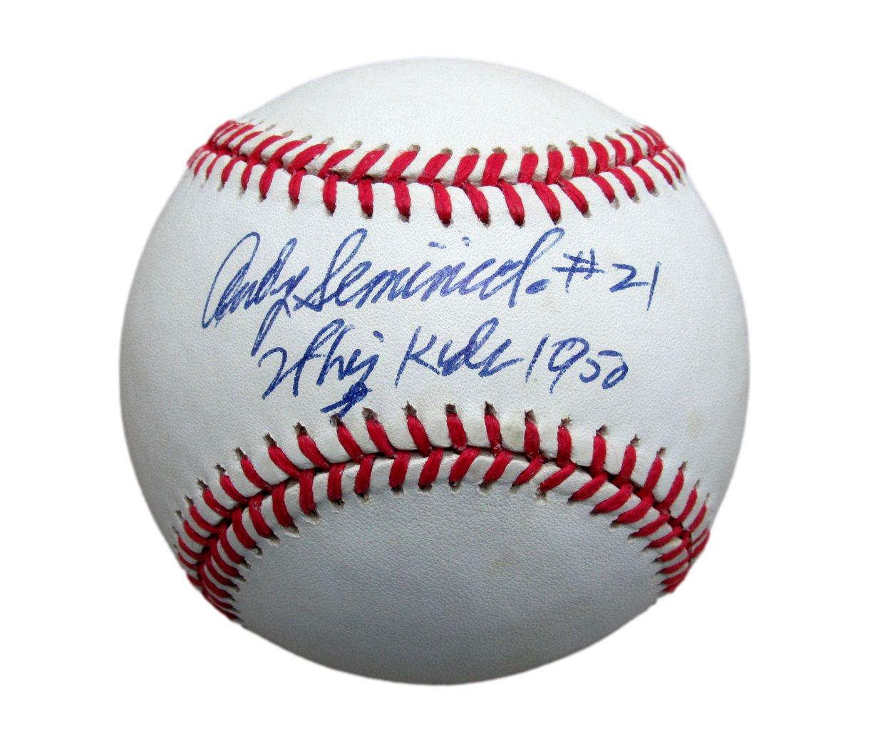 Andy Seminick Signed/Inscribed ONL Baseball Phillies "Whiz Kids 1950" JSA 187300