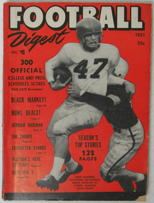 1951 Football Digest College & Pro Schedules, Scores Jim Thorpe on Pg. 57 144935