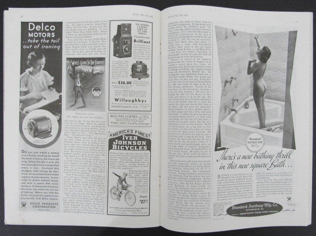 Time Magazine Vol XXIII No 22 May 28, 1934 Irving Berlin 183249