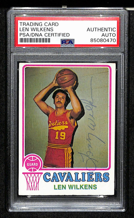 Len Wilkens HOF Signed/Auto 1973-74 Topps Card #165 Cavaliers PSA/DNA 185439