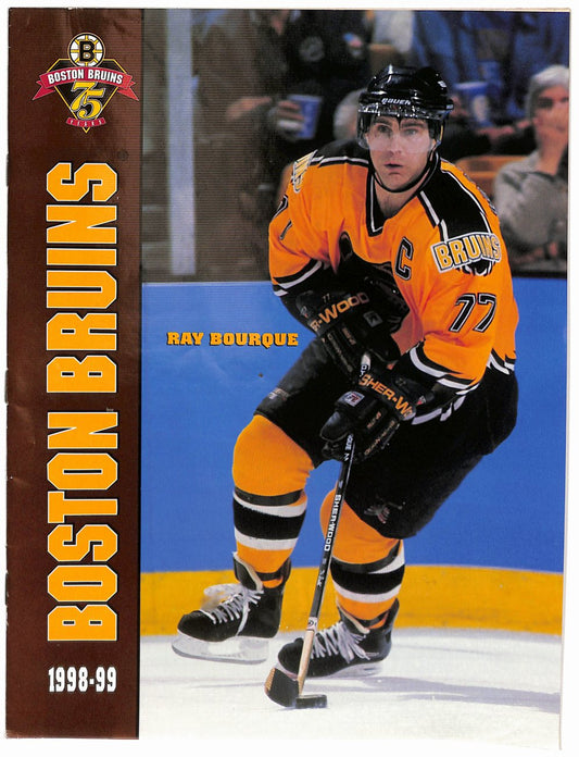 1998-99 Boston Bruins Official Souvenir Magazine Program Bourque Cover 182011
