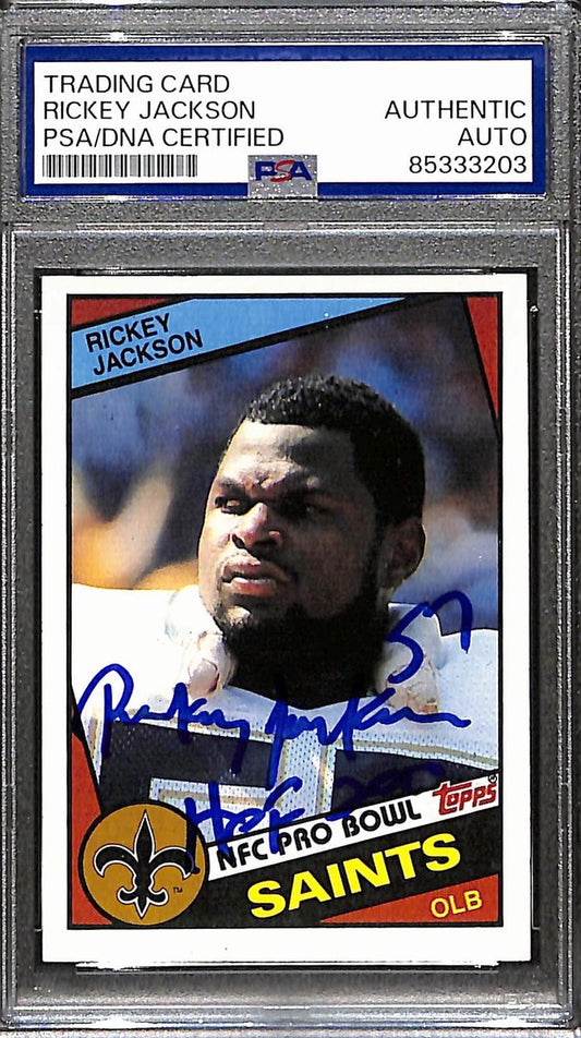 Rickey Jackson HOF Signed/Auto 1984 Topps Card #303 Saints Rookie PSA/DNA 187974
