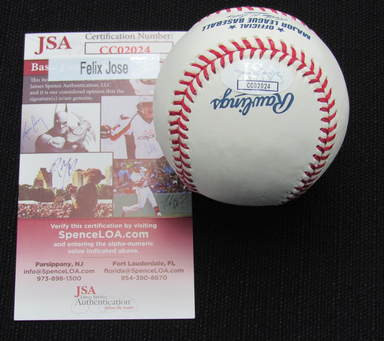 Felix Jose Signed/Auto Yankees 100th OML Baseball JSA 186724