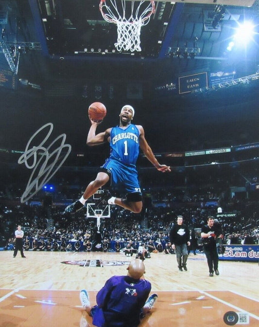 Baron Davis Autographed 11x14 Basketball Photo Charlotte Hornets Beckett