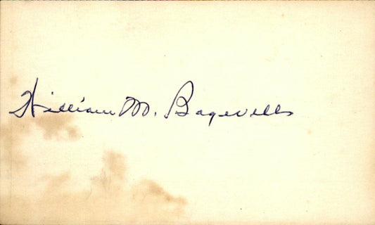 Bill Bagwell Braves/Athletics d.1976 Signed/Autographed 3x5 Index Card 162706