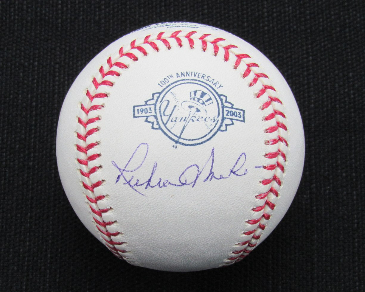 Ruben Amaro Sr. Signed/Auto Yankees 100th OML Baseball MAB 187045