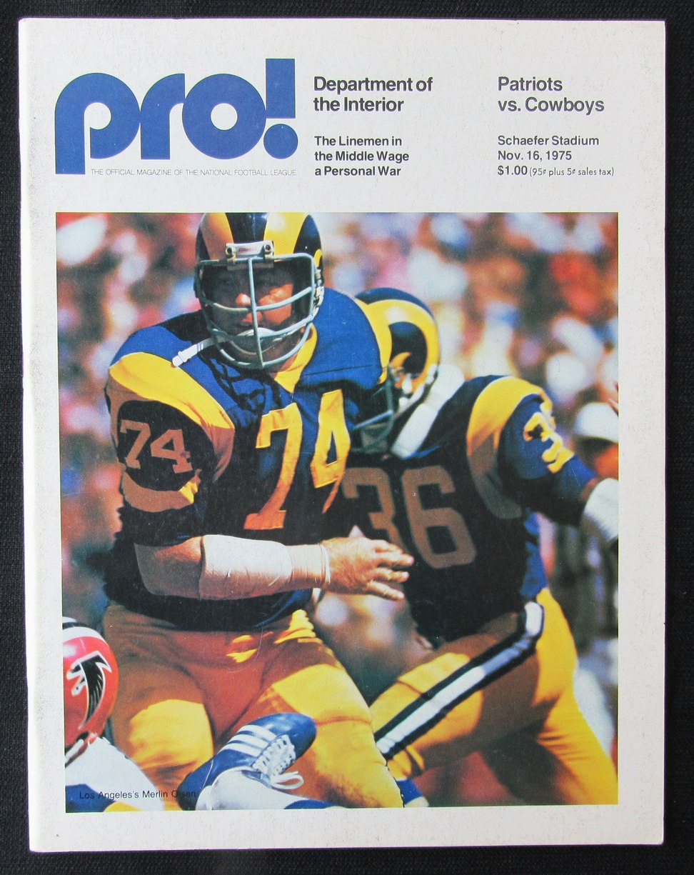 New England Patriots 1975 Pro! Magazine 11/16 vs. Cowboys Game Program 181373