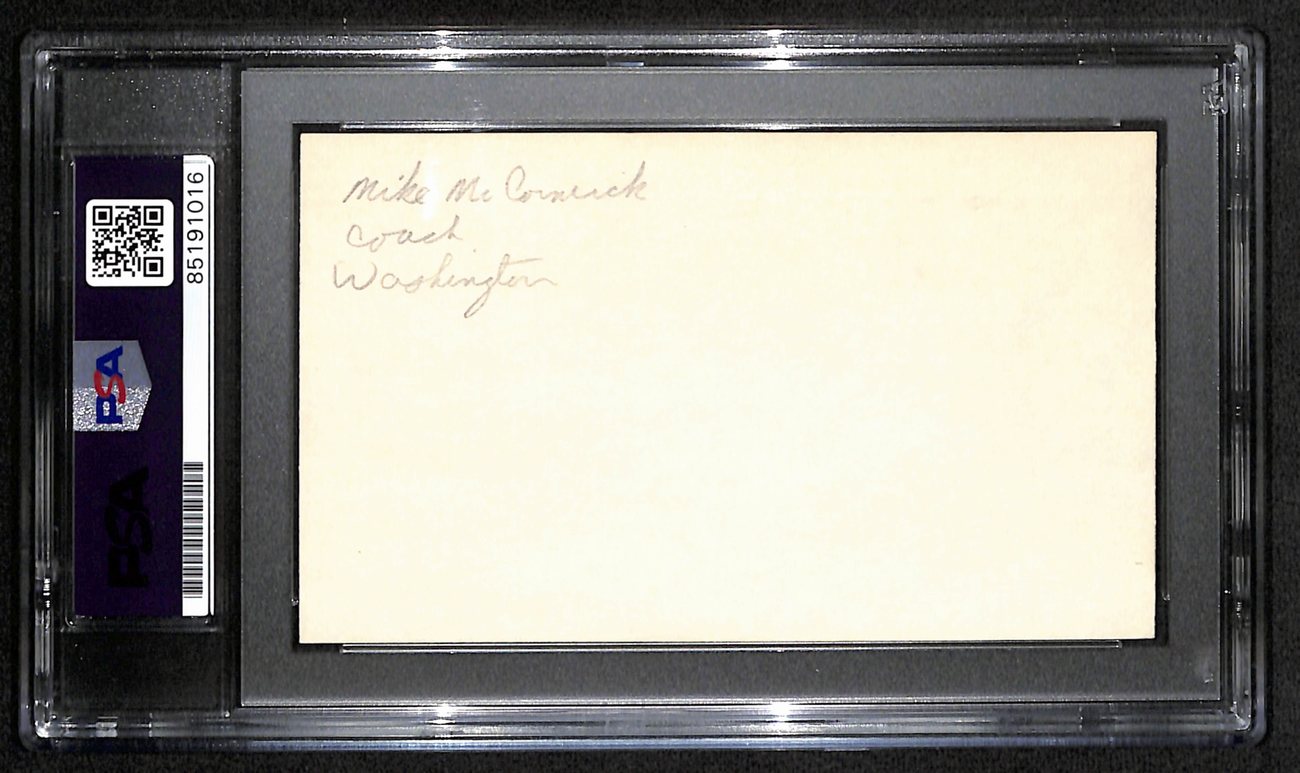 Mike McCormack HOF Signed/Auto 3x5 Index Card Cleveland Browns PSA/DNA 187456