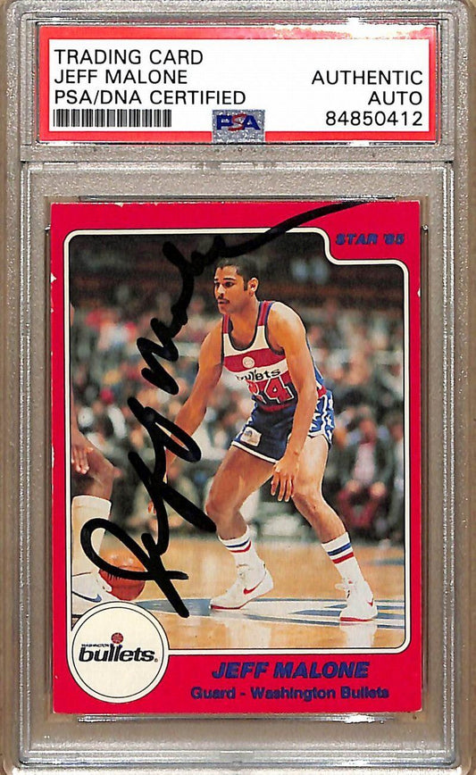1984-85 Star Company #192 Jeff Malone Bullets Signed/Auto Card PSA/DNA 178984