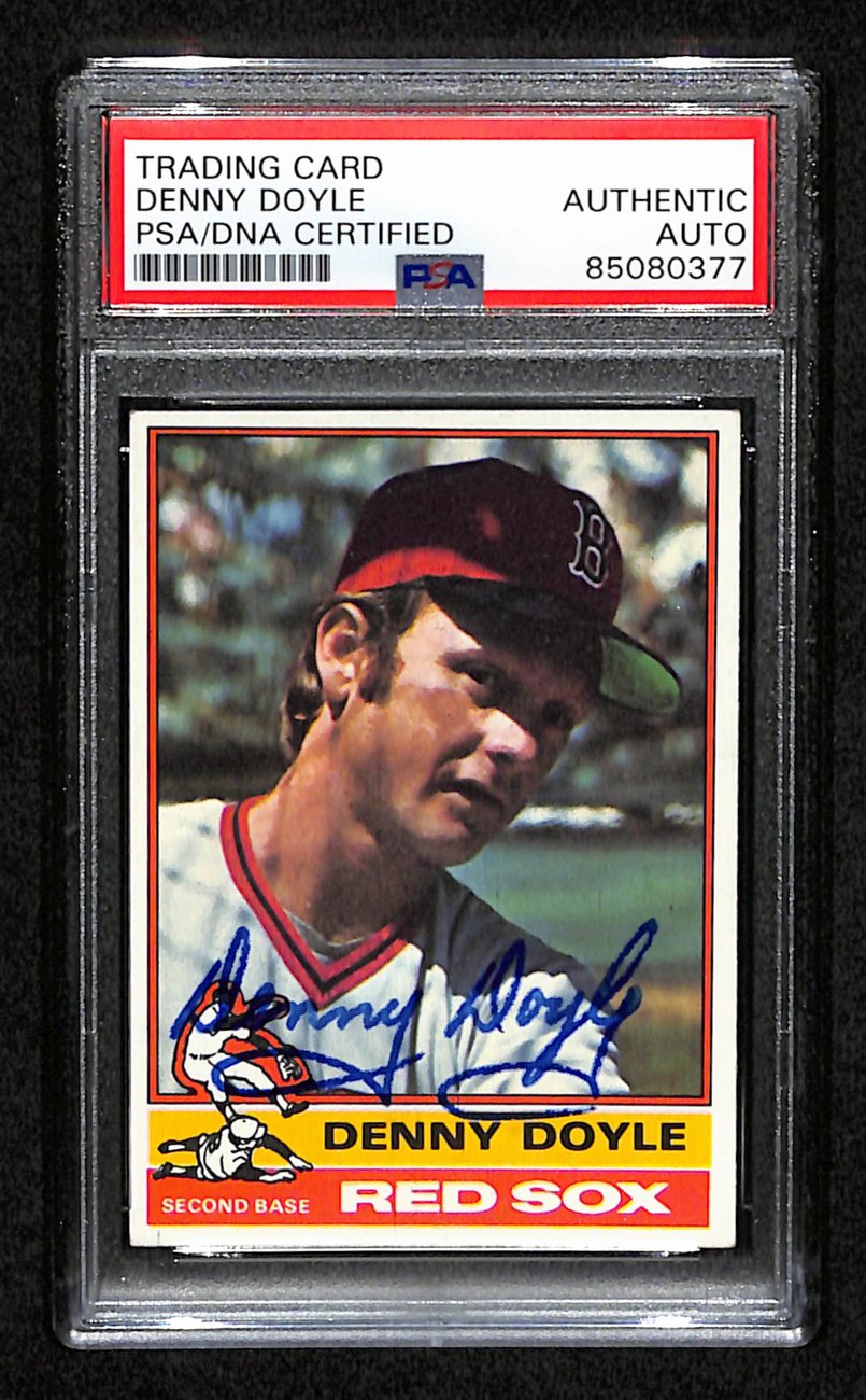 Denny Doyle Signed 1976 Topps Card #381 Boston Red Sox PSA/DNA 184391