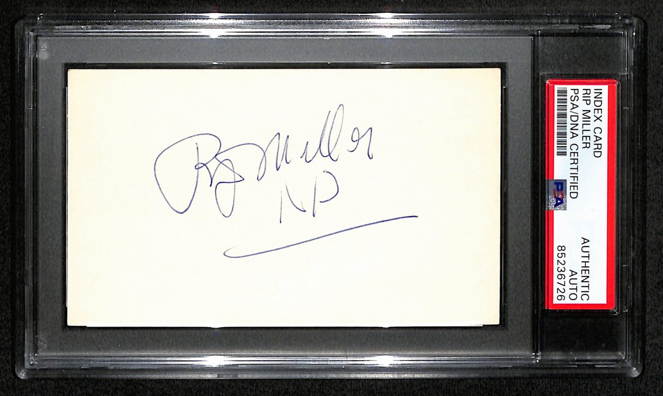 Rip Miller CFB HOF Signed/Auto 3x5 Index Card Notre Dame PSA/DNA 189017