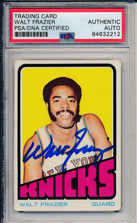 1972-73 Topps Walt Frazier HOF #60 Card Signed Knicks PSA/DNA 170657