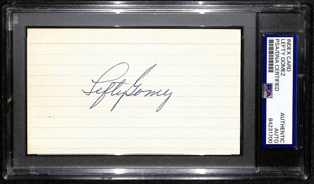 Lefty Gomez HOF Signed/Auto 3x5 Index Card New York Yankees PSA/DNA 190615