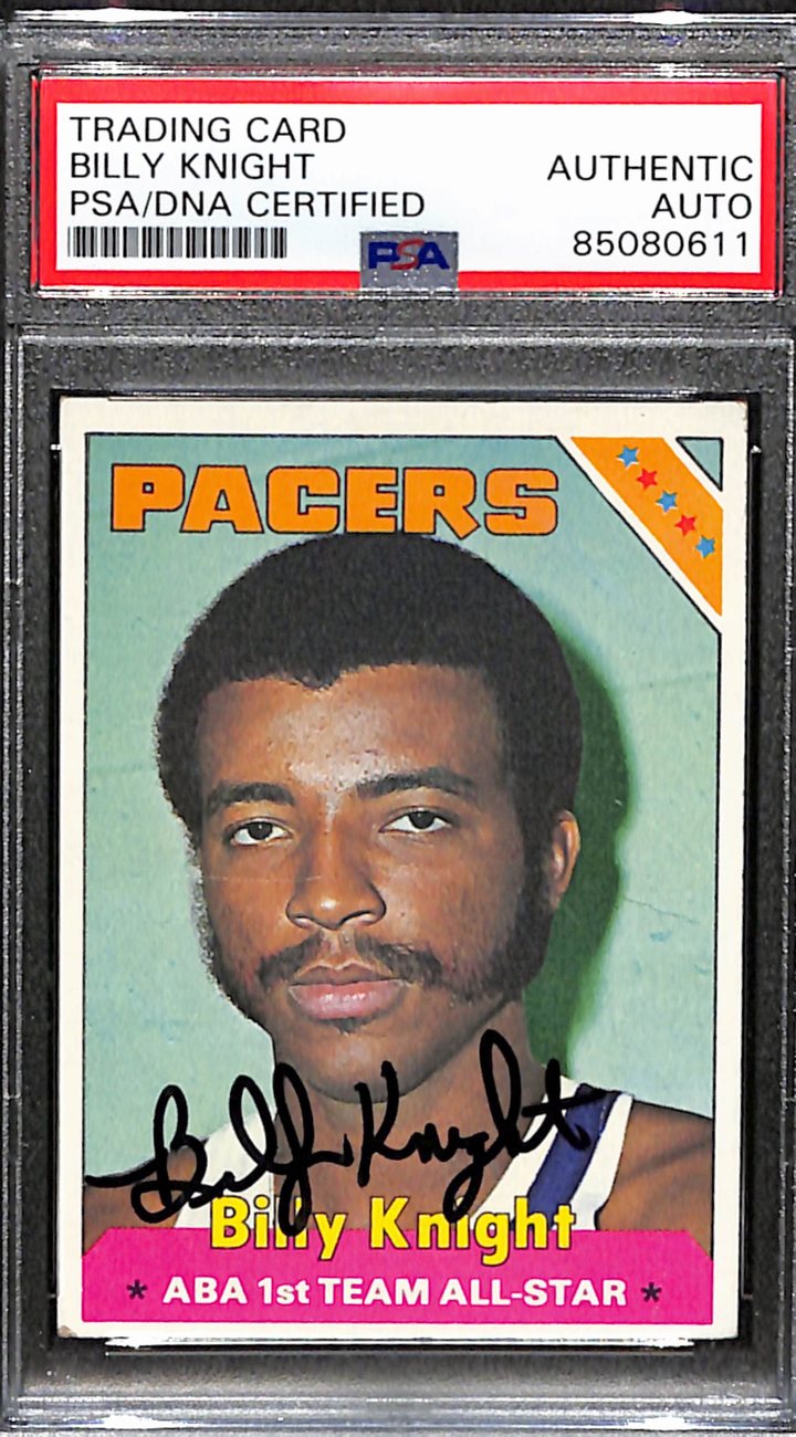 Billy Knight Autographed 1975-76 Topps Card #228 Pacers PSA/DNA 184823