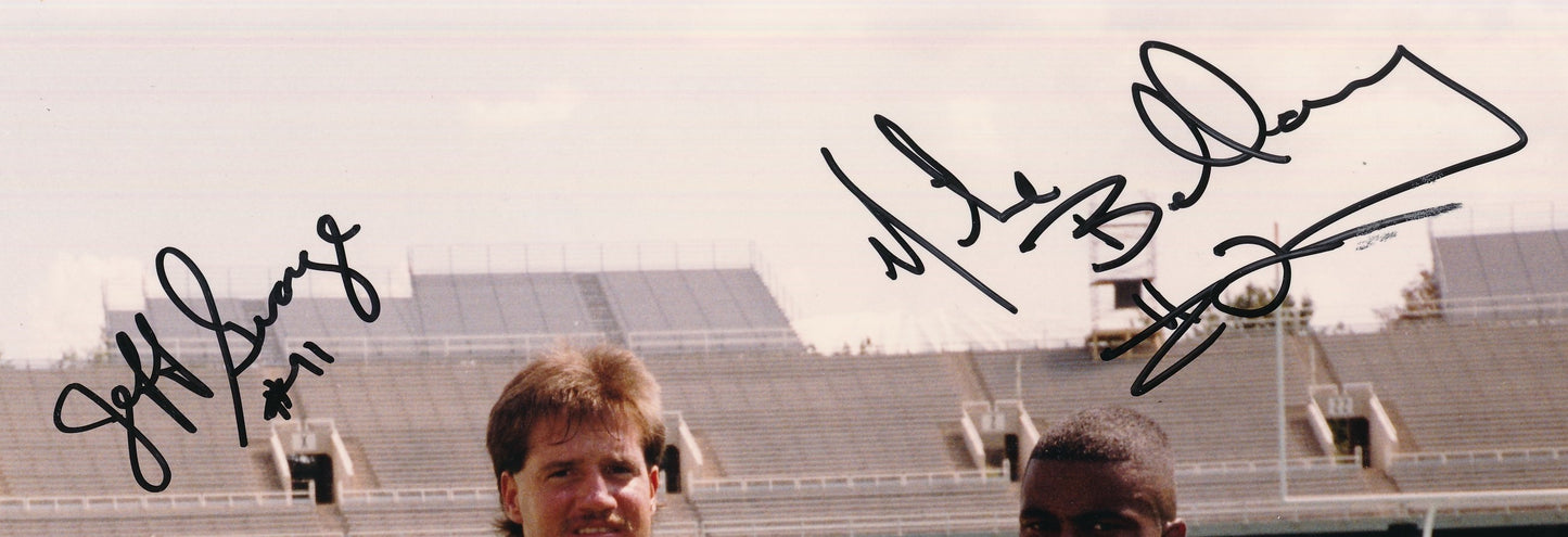 Jeff George/Mike Bellamy Dual-Signed 8x10 Magazine Photo Illinois PSA/DNA 188153