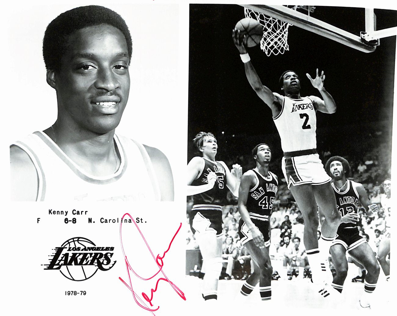 Kenny Carr LA Lakers Vintage Team Issued Signed/Auto 8x10 Photo 189153