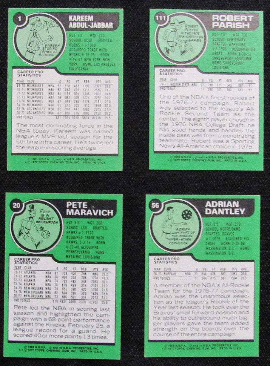 1977-78 TOPPS Basketball Complete Set (132) Parish Maravich Abdul-Jabbar 190307