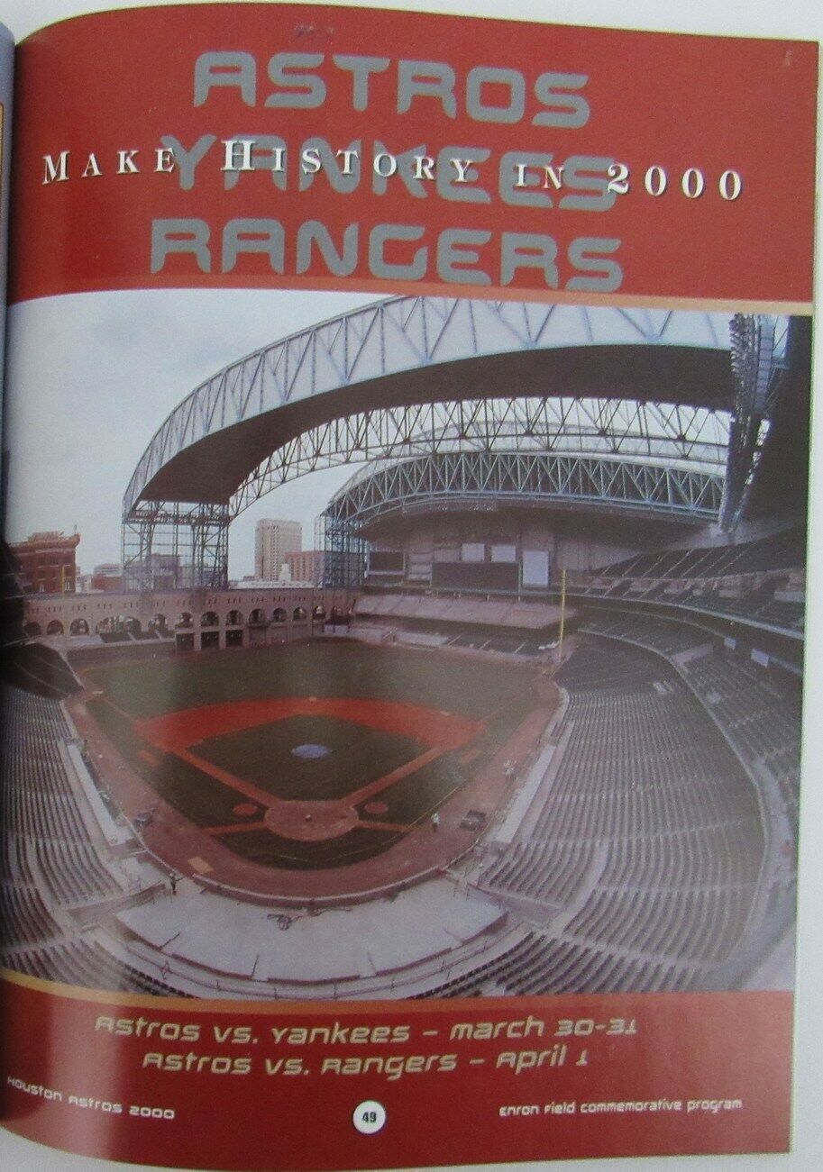 Houston Astros 2000 Enron Field First Games Commemorative Program 155705